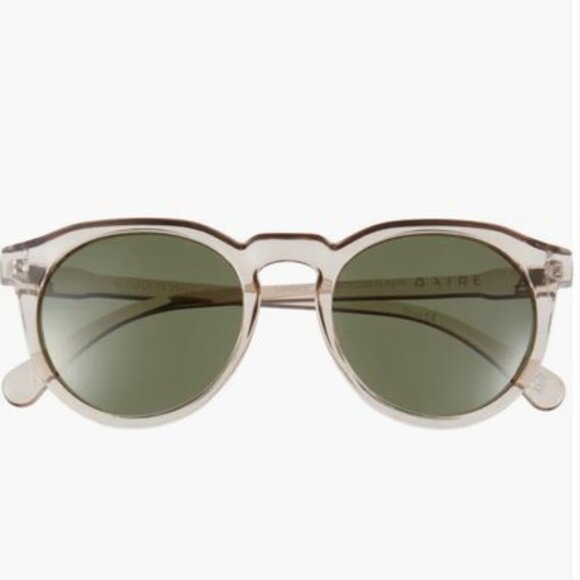 AIRE Nucleus Transparent Sand Sunglasses Khaki Polarized Lens Unisex NWT - Picture 1 of 10